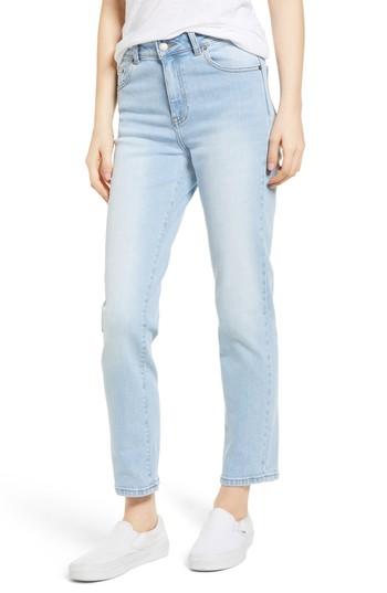 Women's Dr. Denim Jeansmaker Edie High Waist Crop Straight Leg Jeans - Blue