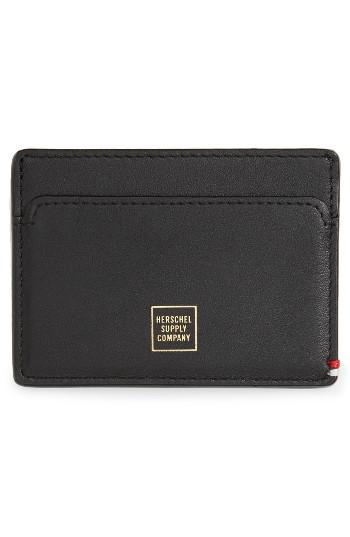 Men's Herschel Supply Co. Leather Card Case - Black