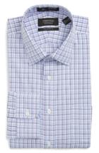 Men's Nordstrom Men's Shop Smartcare(tm) Traditional Fit Plaid Dress Shirt .5 35 - Purple
