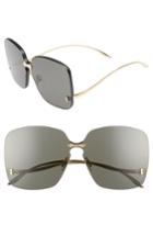 Women's Gucci 99mm Rimless Sunglasses - Gold