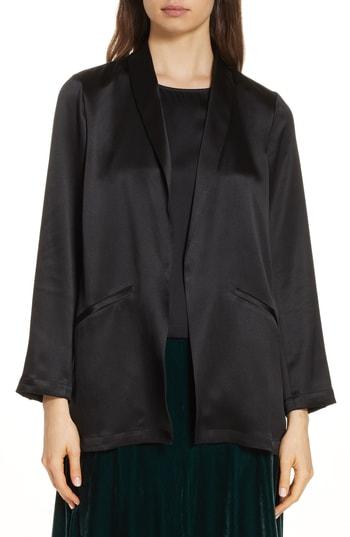 Women's Eileen Fisher Silk Blazer - Black