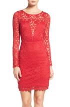 Women's Fraiche By J Lace Body-con Dress - Red