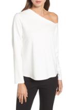 Women's Halogen One-shoulder Knit Tee - White