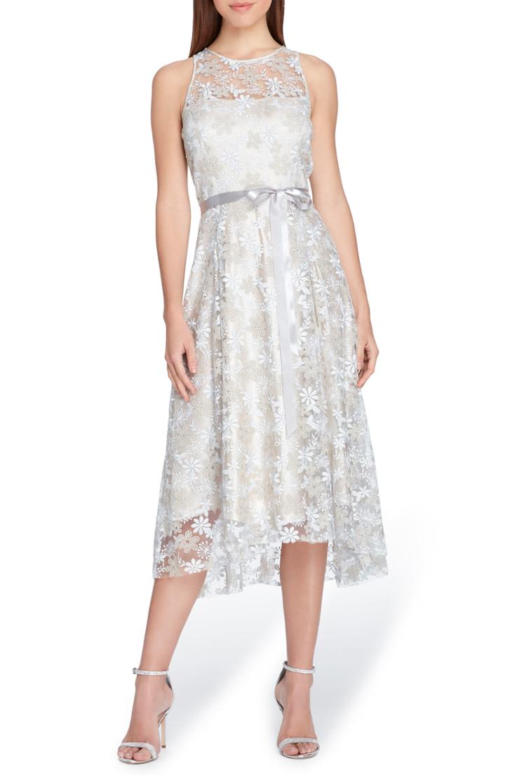 Women's Tahari Sleeveless Embroidered Midi Dress