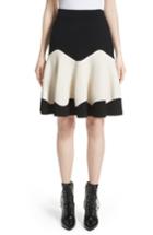 Women's Alexander Mcqueen Bicolor Contrast Jacquard Flounce Skirt