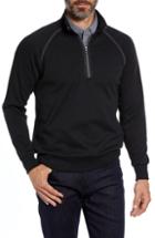 Men's Bugatchi Regular Fit Quarter Zip Pullover Sweatshirt - Black