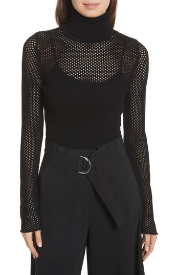 Women's A.l.c. Jones Fishnet Sweater - Black