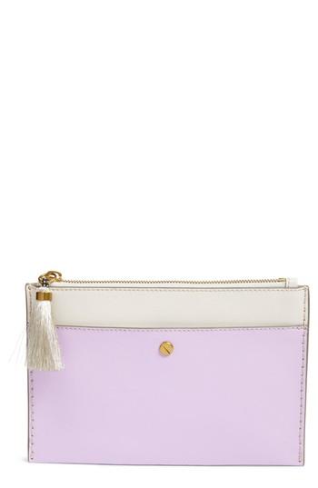 J.crew Medium Color Block Leather Pouch - Purple