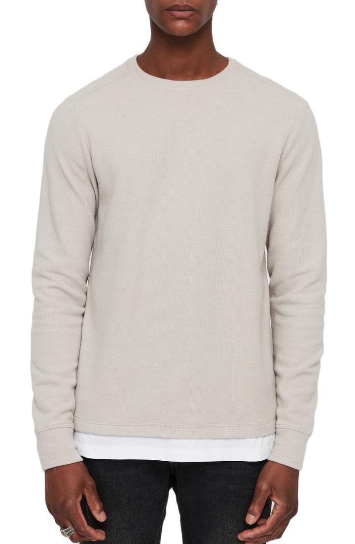 Men's Allsaints Luge Solid Long Sleeve T-shirt - Beige