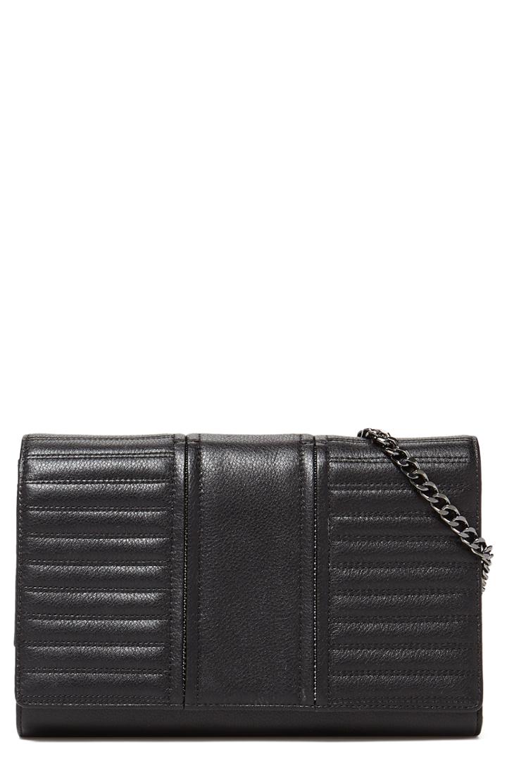 Women's Botkier Moto Leather Wallet On A Chain - Black