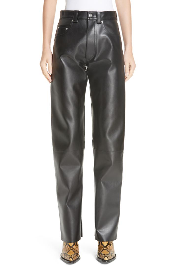 Women's Kwaidan Editions Faux Leather Moto Pants Us / 38 Fr - Black