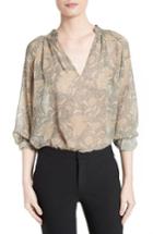 Women's Vince Sheer Silk Blouse - Brown