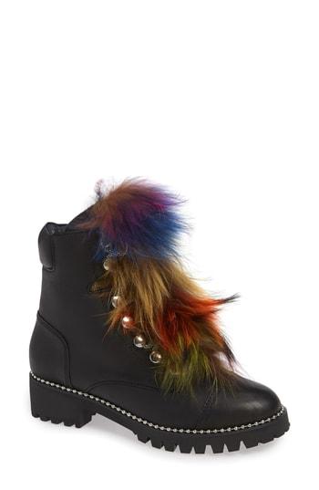 Women's Cecelia New York Trekker Genuine Fox Fur Trim Boot