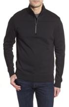 Men's Bugatchi Regular Fit Knit Quarter Zip Pullover, Size - Black