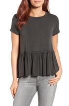 Women's Bobeau Short Sleeve Peplum Tee - Black