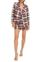 Women's Topshop Tartan Pelmet Skirt Us (fits Like 2-4) - Pink