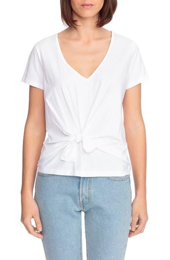 Women's Sezane Domingo Knot Linen Tee - White