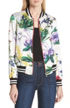 Women's Alice + Olivia Lonnie Reversible Silk Bomber Jacket - Red