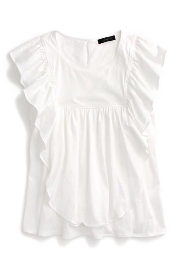 Women's J.crew Flutter Sleeve Top - White