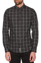 Men's Original Penguin Stretch Windowpane Sport Shirt - Black