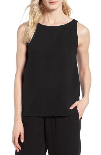 Petite Women's Eileen Fisher Organic Cotton Shell P - Black