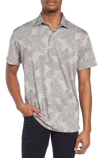 Men's Devereux Maya Palm Print Polo - Grey