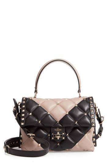 Valentino Garavani Candystud Matelasse Leather Satchel - Brown