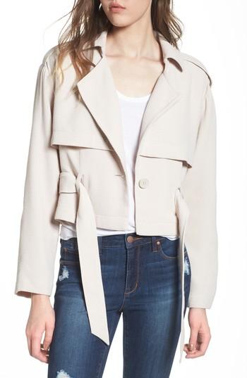 Women's Leith Crop Trench Jacket, Size - Beige