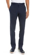 Men's Bugatchi Garment Dye Flat Front Straight Leg Pants - Blue
