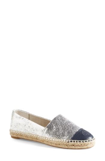 Women's Tory Burch Colorblock Espadrille Flat .5 M - Metallic