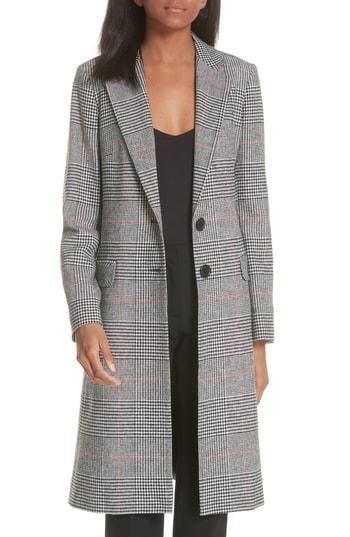 Women's Helene Berman College Check Long Coat - Grey