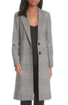 Women's Helene Berman College Check Long Coat - Grey