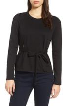 Women's Halogen Grommet Tie-waist Top - Black