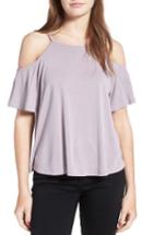 Women's Lush Cold Shoulder Top - Purple