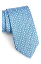 Men's Salvatore Ferragamo Giugno Bird Print Silk Tie, Size - Blue