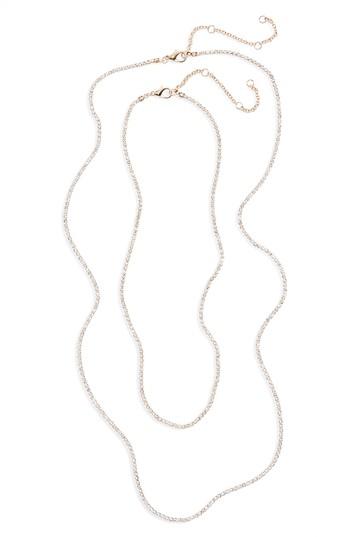 Women's Bp. 2-pack Crystal Cup Chain Necklaces