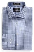 Men's Nordstrom Men's Shop Smartcare(tm) Trim Fit Plaid Dress Shirt .5 - 32/33 - Blue