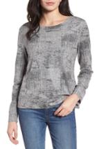 Women's Halogen Foiled Sweatshirt, Size - Grey