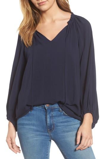 Women's Velvet By Graham & Spencer Challis Peasant Sleeve Blouse - Blue