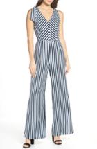 Women's Charles Henry Tie Shoulder Jumpsuit, Size - Blue