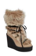 Women's Stuart Weitzman Nikita Genuine Fur Boot M - Beige