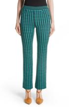 Women's Missoni Plaid Stretch Wool Knit Pants Us / 42 It - Blue/green
