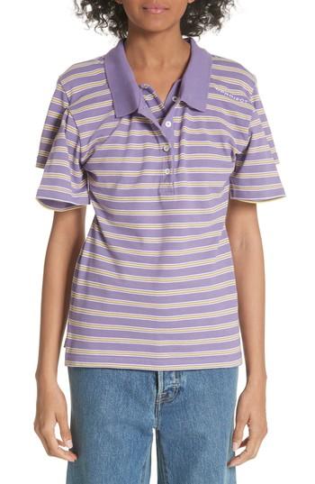 Women's Y/project Stripe Double Polo - Purple