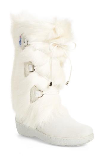 Women's Pajar Davos Genuine Goat Fur Boot -8.5us / 39eu - White