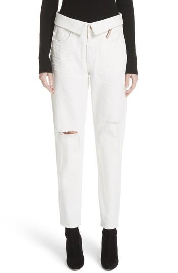Women's Jean Atelier Flip Straight Leg Jeans - White