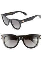 Women's Rag & Bone Core 50mm Polarized Cat Eye Sunglasses - Black