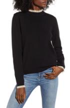 Women's Endless Rose Ruffle Trim Sweater - Black