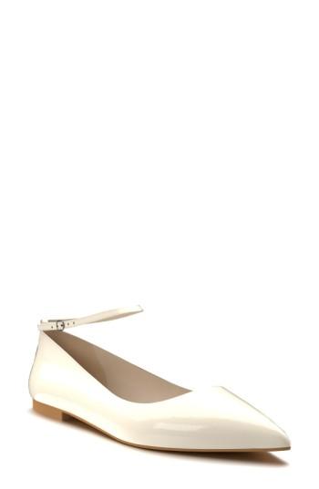 Women's Shoes Of Prey Ankle Strap Flat .5 B - Beige