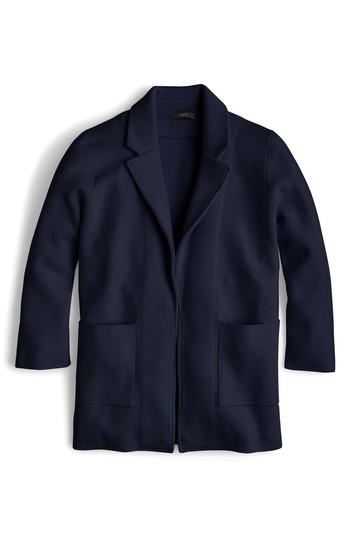 Women's J.crew New Lightweight Sweater Blazer, Size - Blue
