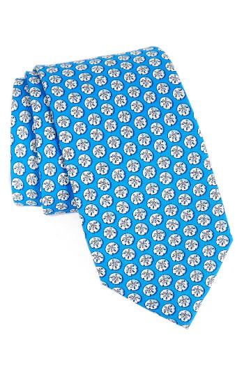 Men's Vineyard Vines Sand Dollar Silk Tie, Size - Blue
